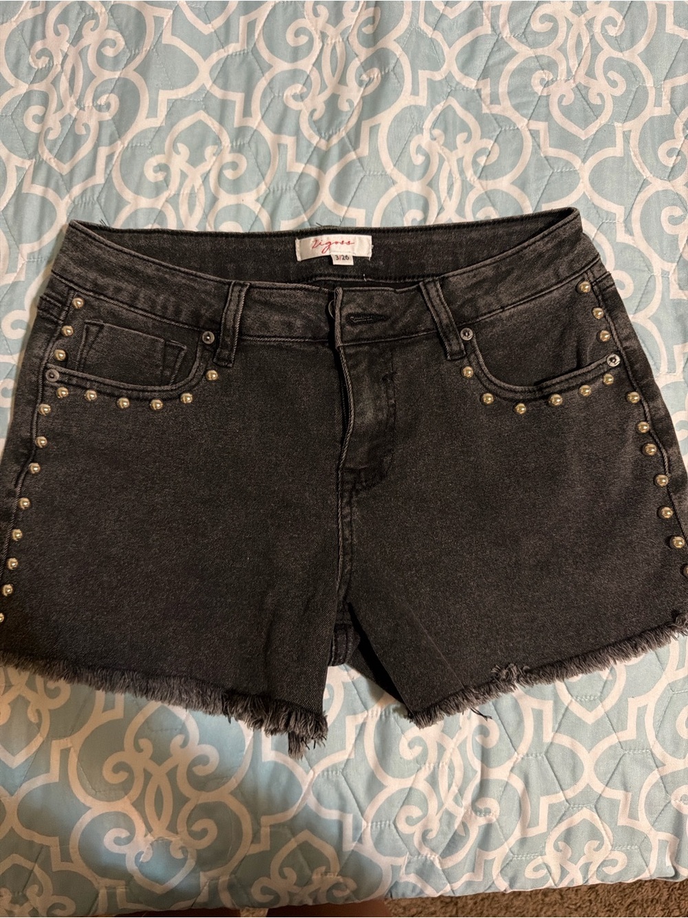 Vigoss Black Stud Accent Denim Shorts
